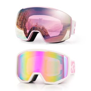 EXP VISION Ski Goggles Anti-Fog Adult Snowboard Goggles with UV Protection, Over The Glasses Snow Goggles