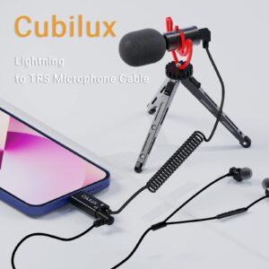 Cubilux Lightning to 3.5mm TRS Microphone Cable with Headphone Jack Compatible with iPhone, iPad