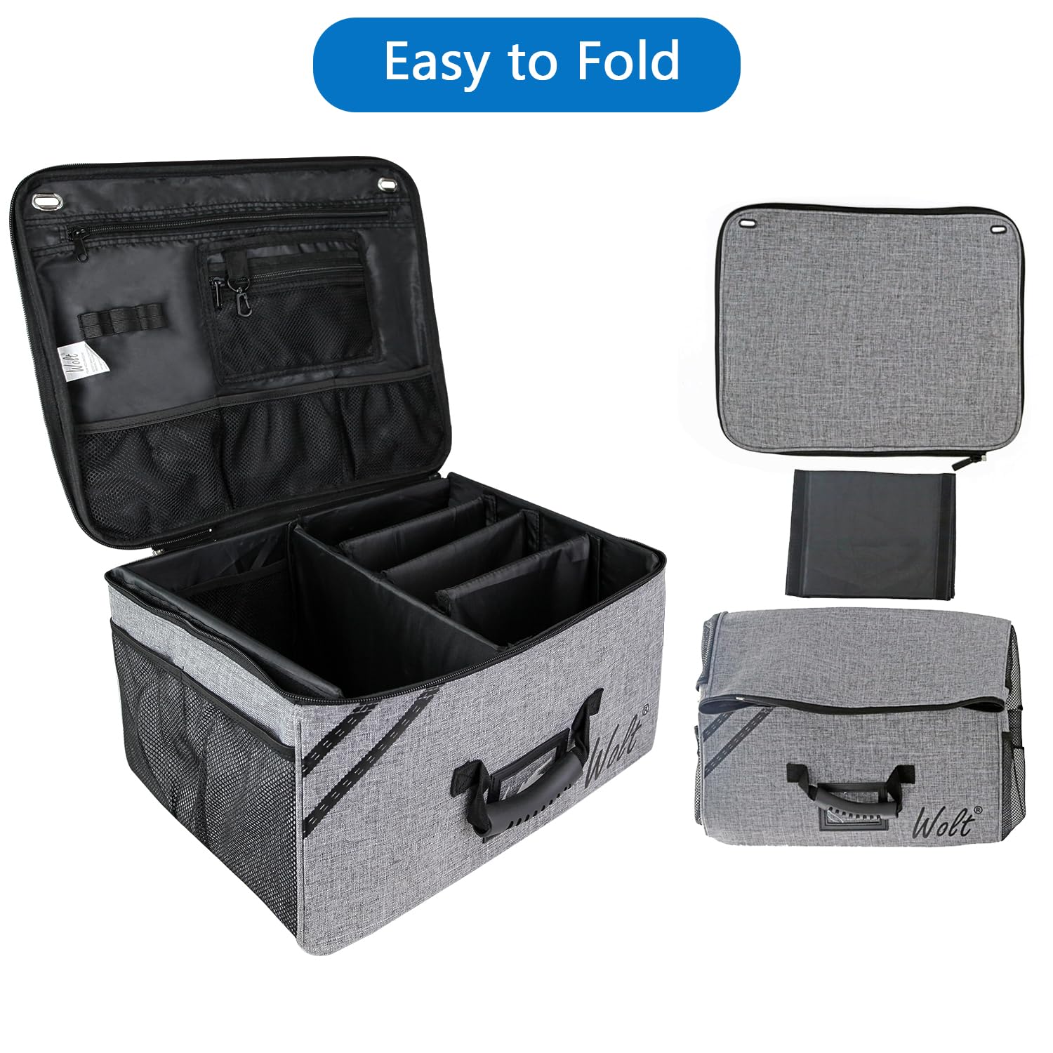 WOLT | Golf Trunk Organizer-Collapsible & Foldable Golf Travel Bag, Waterproof Car Golf Locker with Separate Compartment,Durable Golf Trunk Storage to Store Golf Accessories