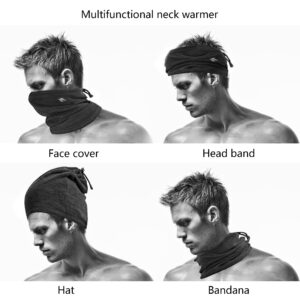 Zollen 4/3/1 Pack Neck Warmer Fleece Windproof Neck Gaiter Snood for Men Women Face Tube Scarf Headwear