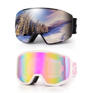 EXP VISION Ski Goggles Anti-Fog Adult Snowboard Goggles with UV Protection, Over The Glasses Snow Goggles