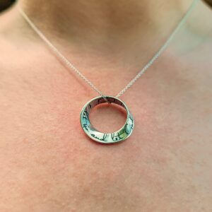 The Token Shop Sterling Silver Let Go and Let God Mobius Pendant Necklace 18” Length | Sobriety Gifts for Women in Recovery