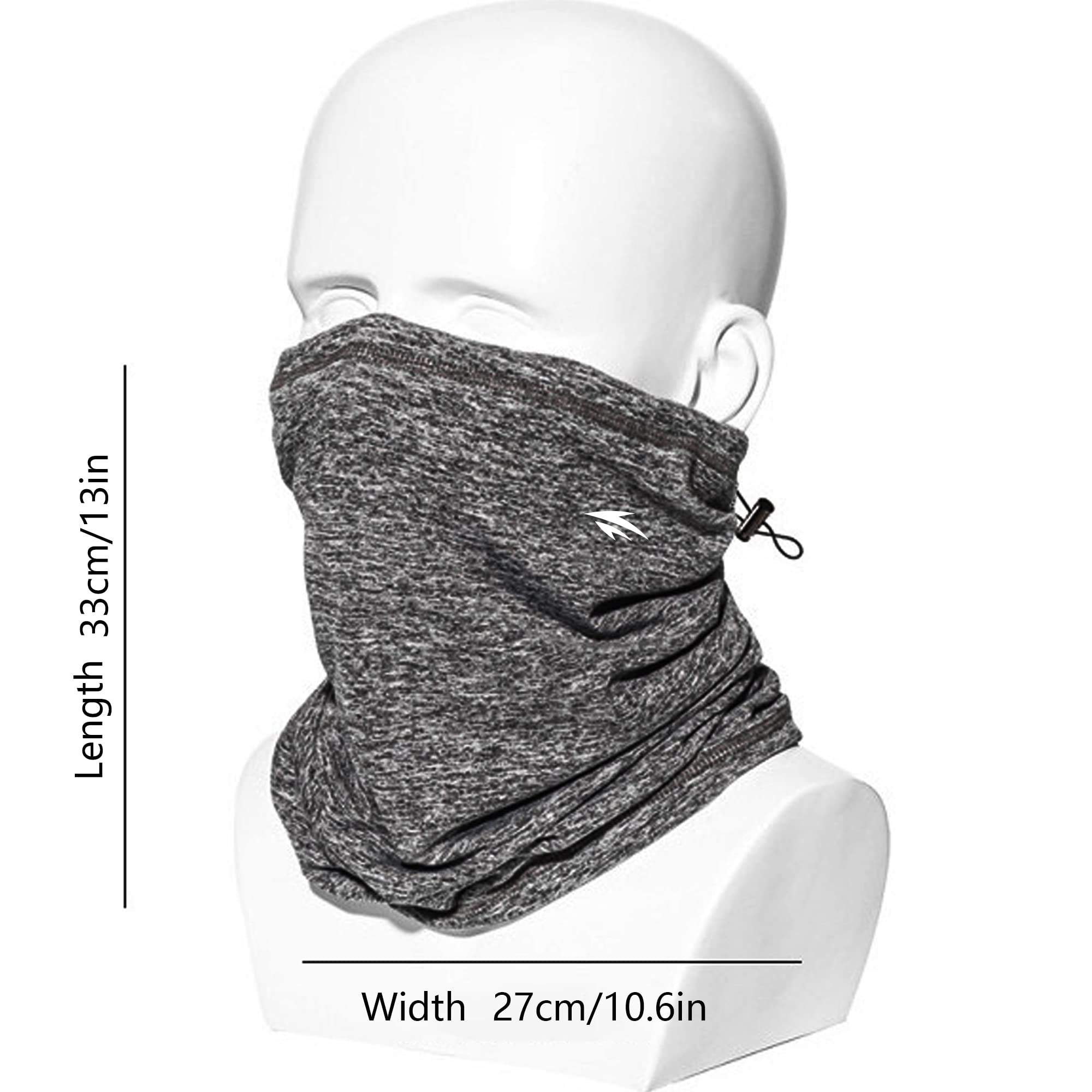 Zollen 4/3/1 Pack Neck Warmer Fleece Windproof Neck Gaiter Snood for Men Women Face Tube Scarf Headwear