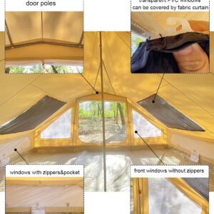 BOOMLATU 4 Season Waterproof Glamping Tents for Camping with Stove Jack Hole,Luxury Yurt Bell Tent Camping Tent for 4/6/8 Adults for Glamping Family Camping Zipped Removable Floor