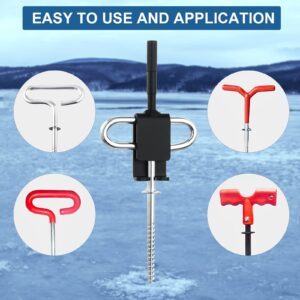 MUMUBOAT Ice Anchor Drill Adapter Kit with Storage Bag, 4pcs Ice Anchor Tool, Ice Shanty Anchors for Setting Up Ice Fishing Shelter Tent