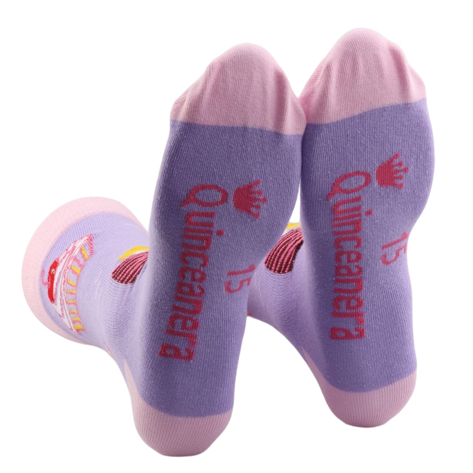 PXTIDY Quinceañera Socks 15th Teenager Birthday Gift Quinceanera Girl Sweet 15 Gift Fifteen Gift for 15 Year Old Girl