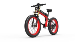 bezior x plus electric bike for adults, foldable 26" x4.0 fat tire electric bicycle, 1500w motor 48v 17.5ah removable lithium battery, up to 25mph, 27-speed gear and dual shock absorber ebikes