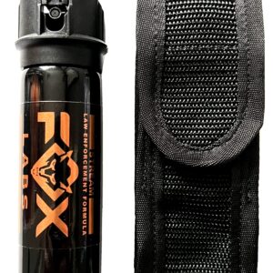 NW Self Defense Products Fox Labs, One Point Four Pepper Spray - 3 oz. Stream & Nylon Holster - Flip Top