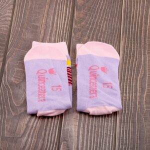 PXTIDY Quinceañera Socks 15th Teenager Birthday Gift Quinceanera Girl Sweet 15 Gift Fifteen Gift for 15 Year Old Girl