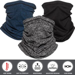 Zollen 4/3/1 Pack Neck Warmer Fleece Windproof Neck Gaiter Snood for Men Women Face Tube Scarf Headwear