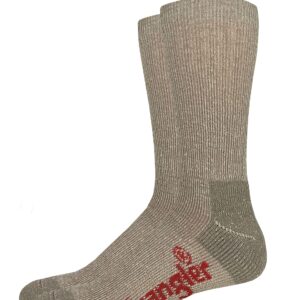 Wrangler Mens Ultra Dri Cushion Mid Calf Boot Socks 2 Pair Pack (Taupe)