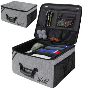 wolt | golf trunk organizer-collapsible & foldable golf travel bag, waterproof car golf locker with separate compartment,durable golf trunk storage to store golf accessories