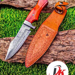 Custom hand made Damascus steel hunting knife,11" inches Skinner,out door survival camping,fix blade, classic, Christmas gift, nice grip handle,sharp, slicer, Leather sheath HUNT-04