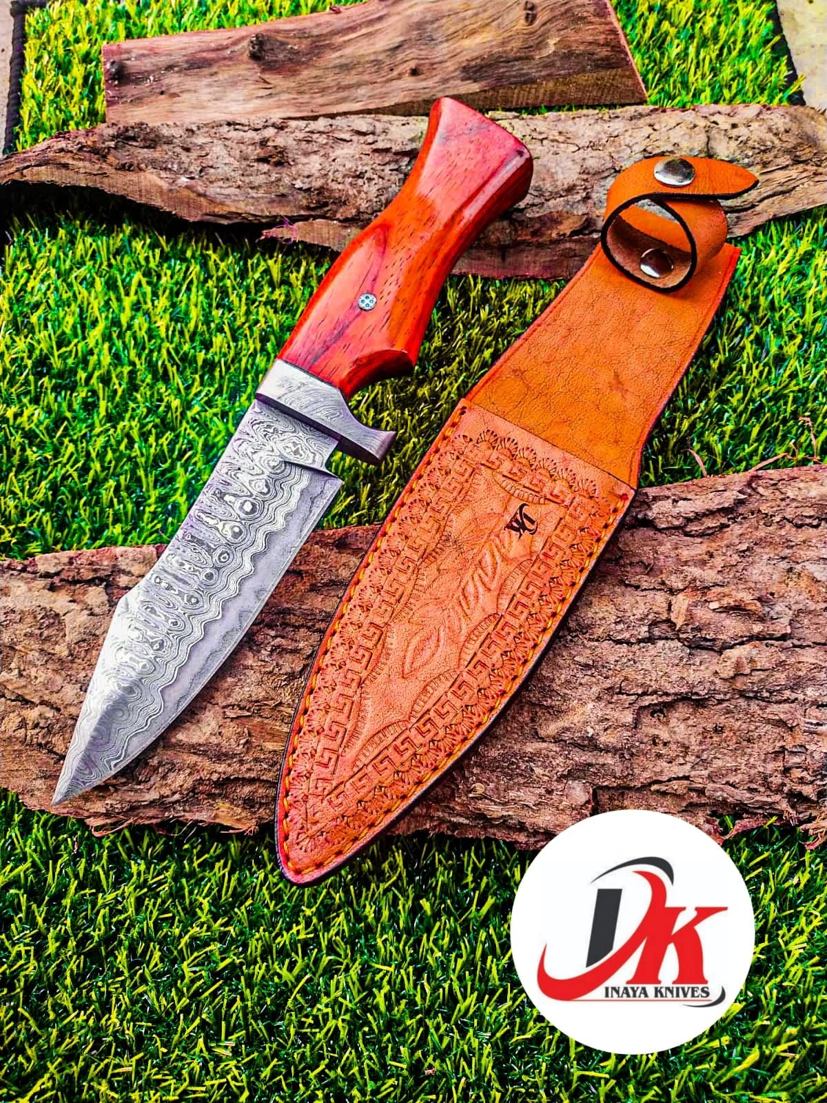 Custom hand made Damascus steel hunting knife,11" inches Skinner,out door survival camping,fix blade, classic, Christmas gift, nice grip handle,sharp, slicer, Leather sheath HUNT-04