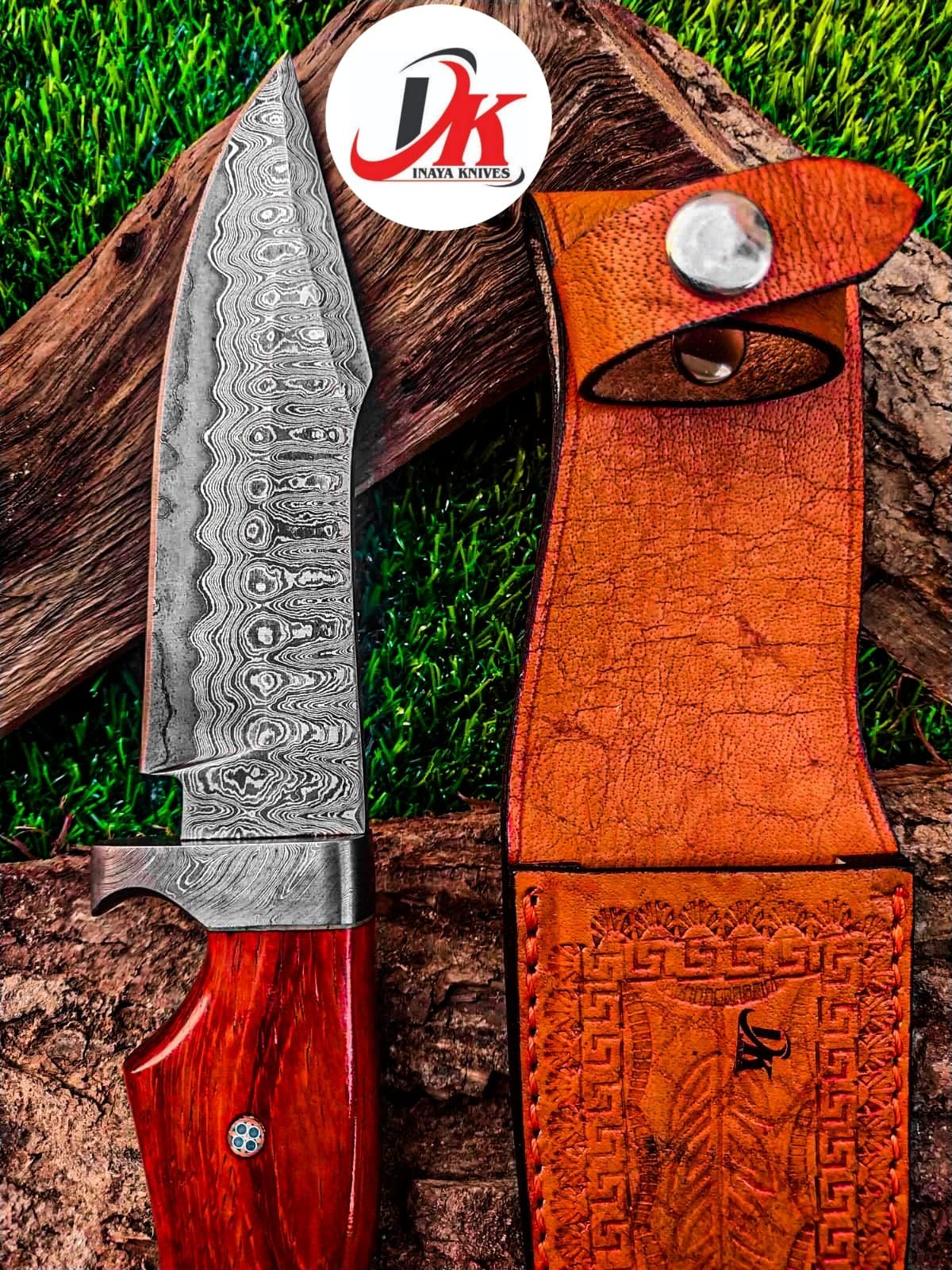 Custom hand made Damascus steel hunting knife,11" inches Skinner,out door survival camping,fix blade, classic, Christmas gift, nice grip handle,sharp, slicer, Leather sheath HUNT-04