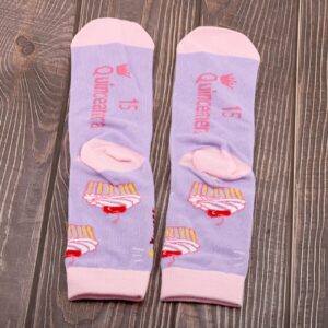 PXTIDY Quinceañera Socks 15th Teenager Birthday Gift Quinceanera Girl Sweet 15 Gift Fifteen Gift for 15 Year Old Girl