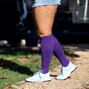 Wide Calf Compression Socks for Women & Men Extra Large Size Support Socks for Nurses Running Pregnant Travel, 15-20 mmHg