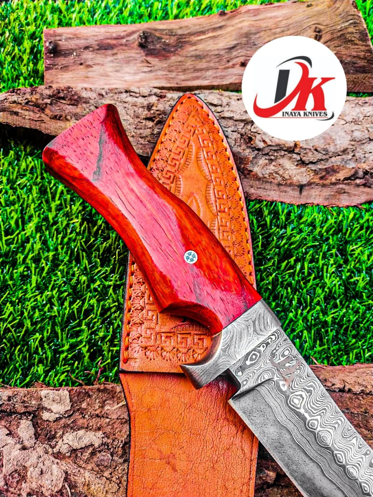 Custom hand made Damascus steel hunting knife,11" inches Skinner,out door survival camping,fix blade, classic, Christmas gift, nice grip handle,sharp, slicer, Leather sheath HUNT-04