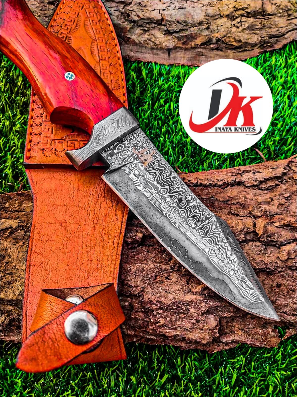 Custom hand made Damascus steel hunting knife,11" inches Skinner,out door survival camping,fix blade, classic, Christmas gift, nice grip handle,sharp, slicer, Leather sheath HUNT-04