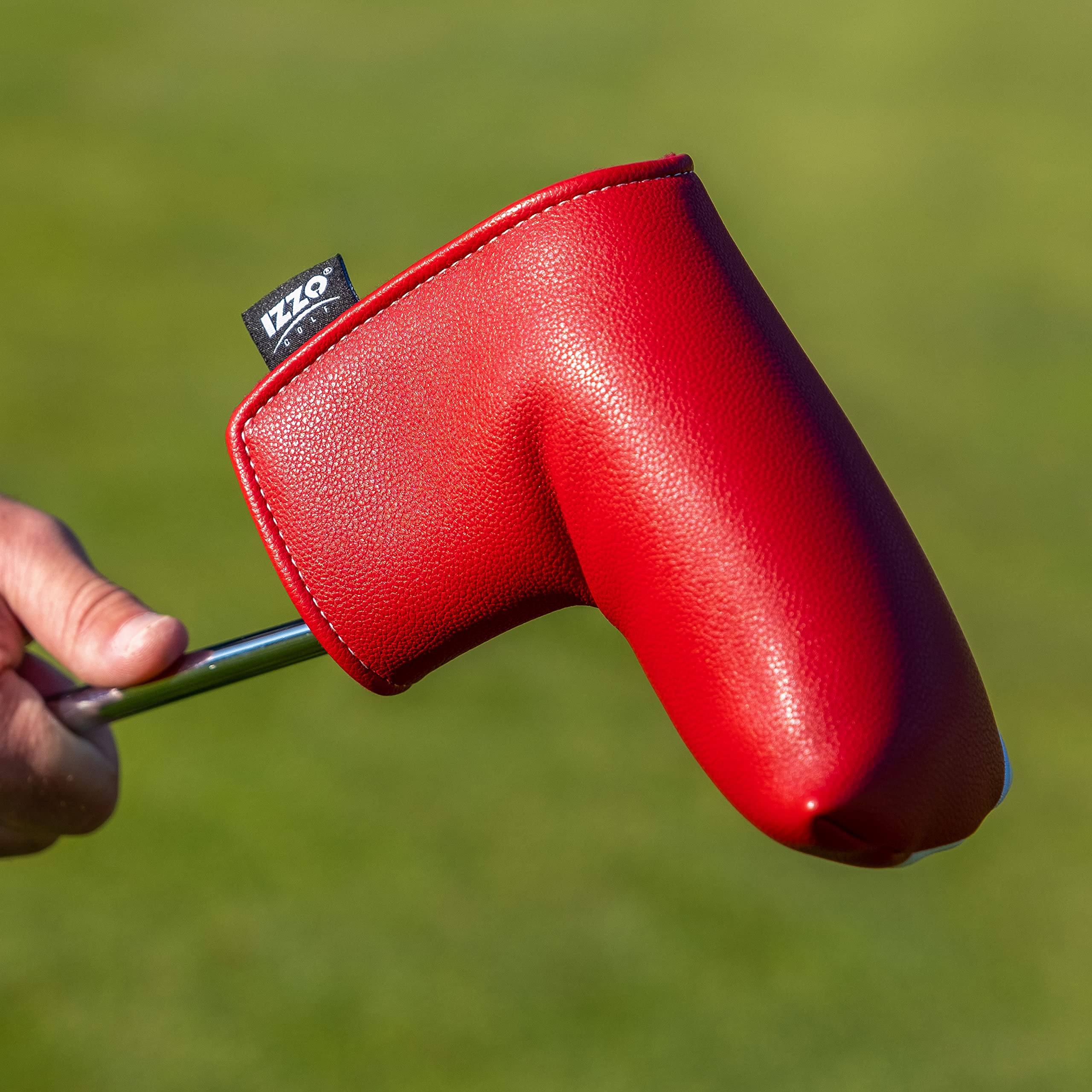 IZZO Golf Blade Putter Headcover Maroon/White - Putter Headcover for Your Mallet Putter, Blade Style Head Cover