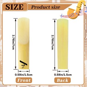 20 Pieces Alto Saxophone Sax Reeds Alto Saxophone Reeds Bamboo Saxophone Reeds with Individual Case for Clarinet Soprano or Alto Sax (1.5 in Strength)