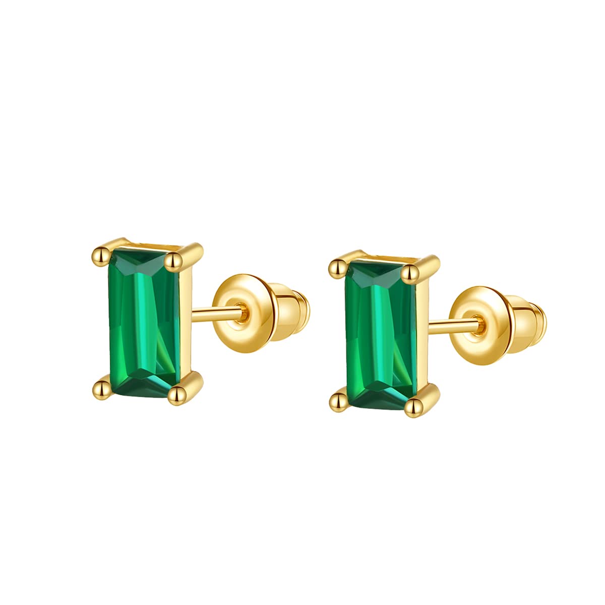 Gold Huggie Earrings for Women Emerald Green Earrings 14k Gold Cartilage Tiny Small Gold Hoop Earrings Emerald Drop Stud Earring Set Women