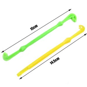 baixikly 4 Pcs Easy Hook Loop Tyer Disgorger Tool Plastic Hook Disgorger Set Tie Fast Knot Tying Tool for Fly Fishing Yellow Green