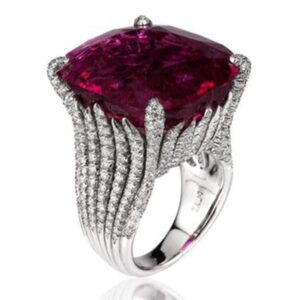 lingding 925 Sterling Silver Red Created Ruby Women's Engagement Ring