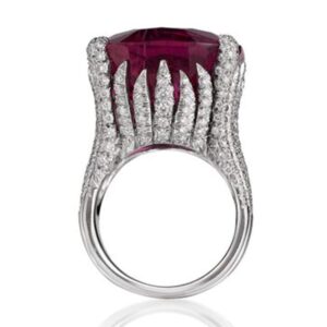 lingding 925 Sterling Silver Red Created Ruby Women's Engagement Ring