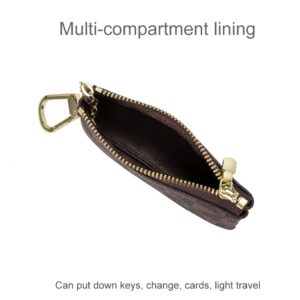 Veki Coin Purse Change Mini Purse Wallet With Key Chain Ring Zipper for Men Women Fashionable Bag Pendant Leather Classic Clutch (White)