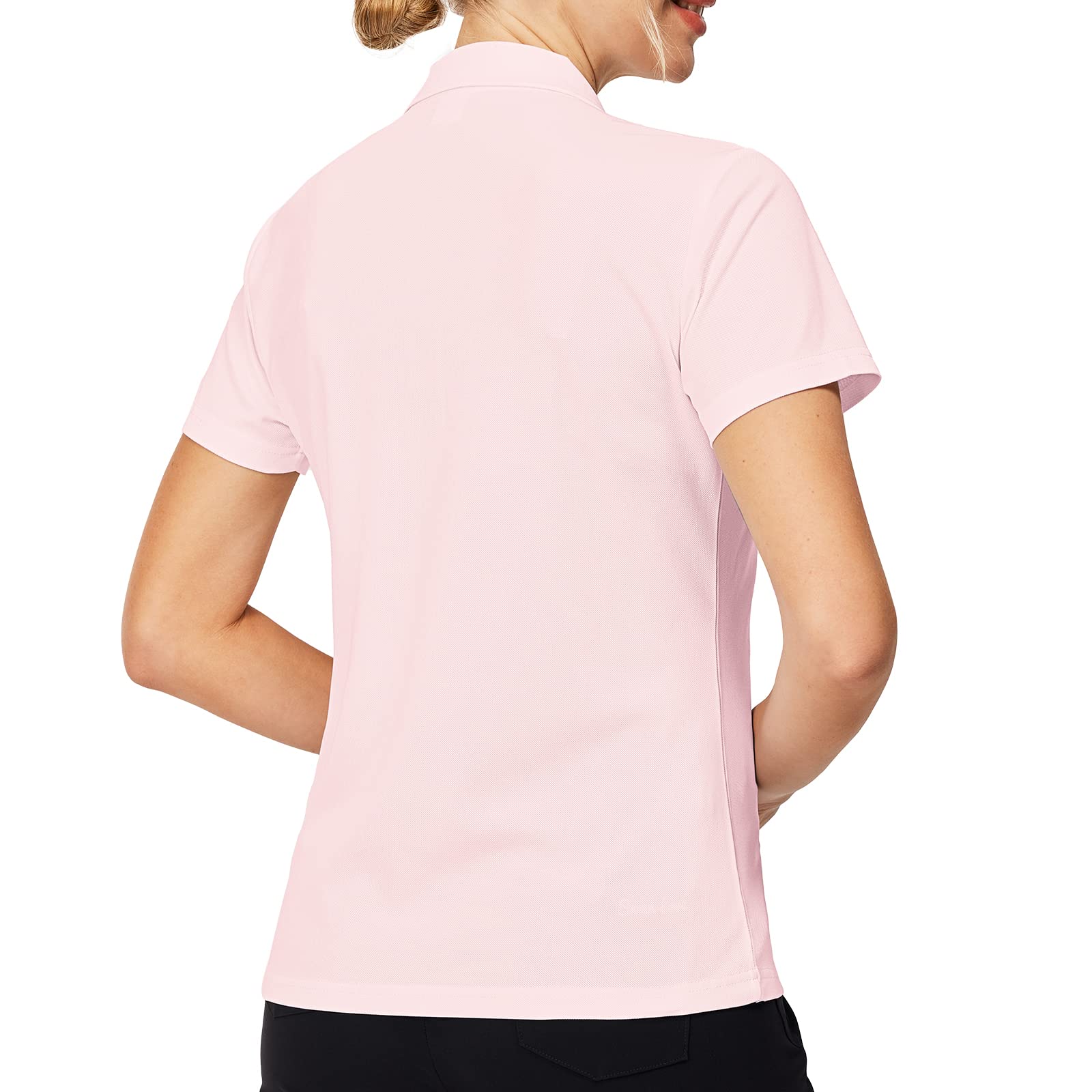 Golf Polo Shirts for Women Golf Shirts Athletic Polo Shirt Short Sleeve Work Shirts Casual Collared T-Shirts Dry Fit Shirts (Light Pink,M)