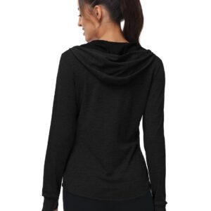 TBMPOY Womens UPF 50+ Sun Protection Hoodie Jackets Light Weight Long Sleeve Shirts Hiking Outdoor Full Zip Tops Black XXL