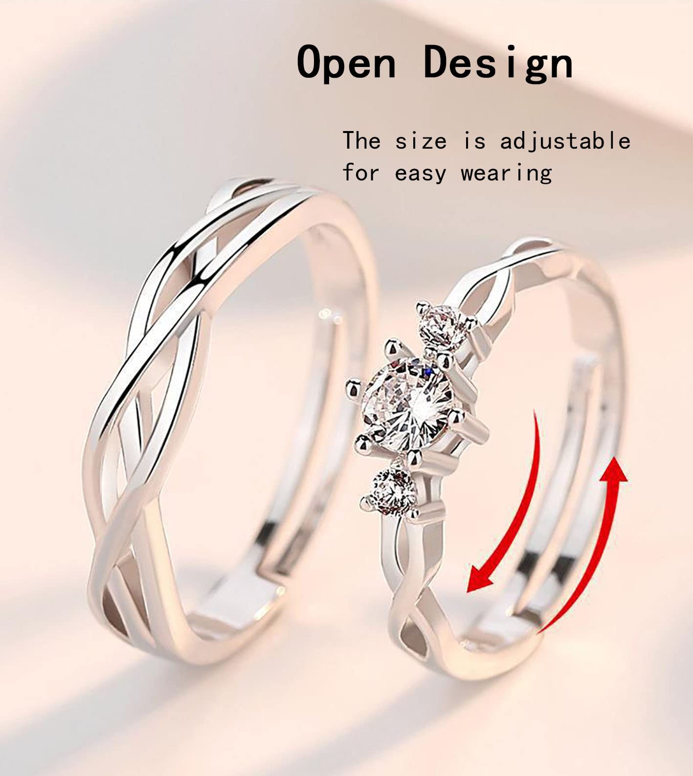 HONYAT Valentine's Day Ring Proposal Engagement Wedding Ring S925 Diamond Ring Gift