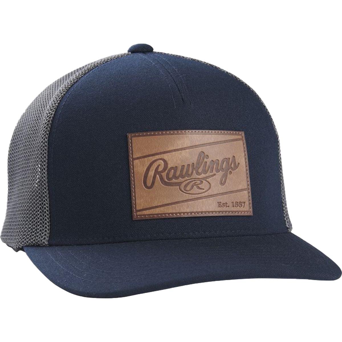 Rawlings | LEATHER PATCH Snapback Hat | Navy