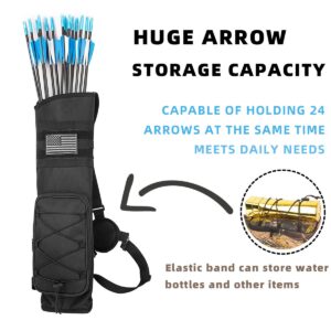 RZAHUAHU Archery Quiver for Arrows Multi-Function Back with Molle System Tactical Arrow Holder Archery Bag Accessories and Pockets for Hunting Shooting Target Practice