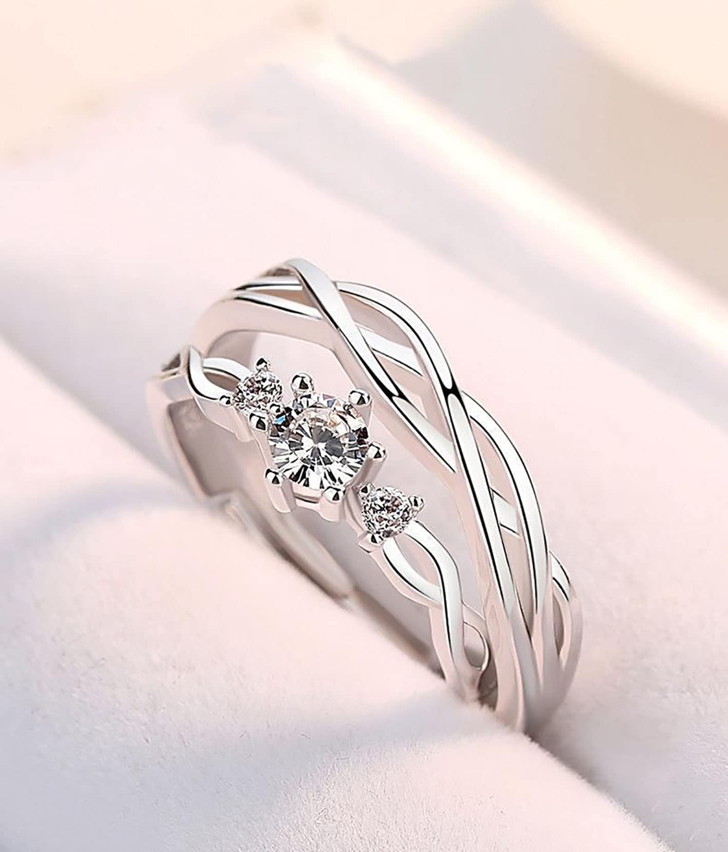 HONYAT Valentine's Day Ring Proposal Engagement Wedding Ring S925 Diamond Ring Gift