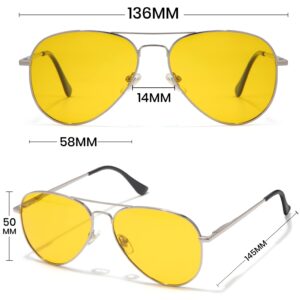 Veda Tinda Vision Aviator Sunglasses for Men Yellow Polarized Women 90s 70s Trendy Vintage Retro Fashion Sun glasses 2024 C13S20