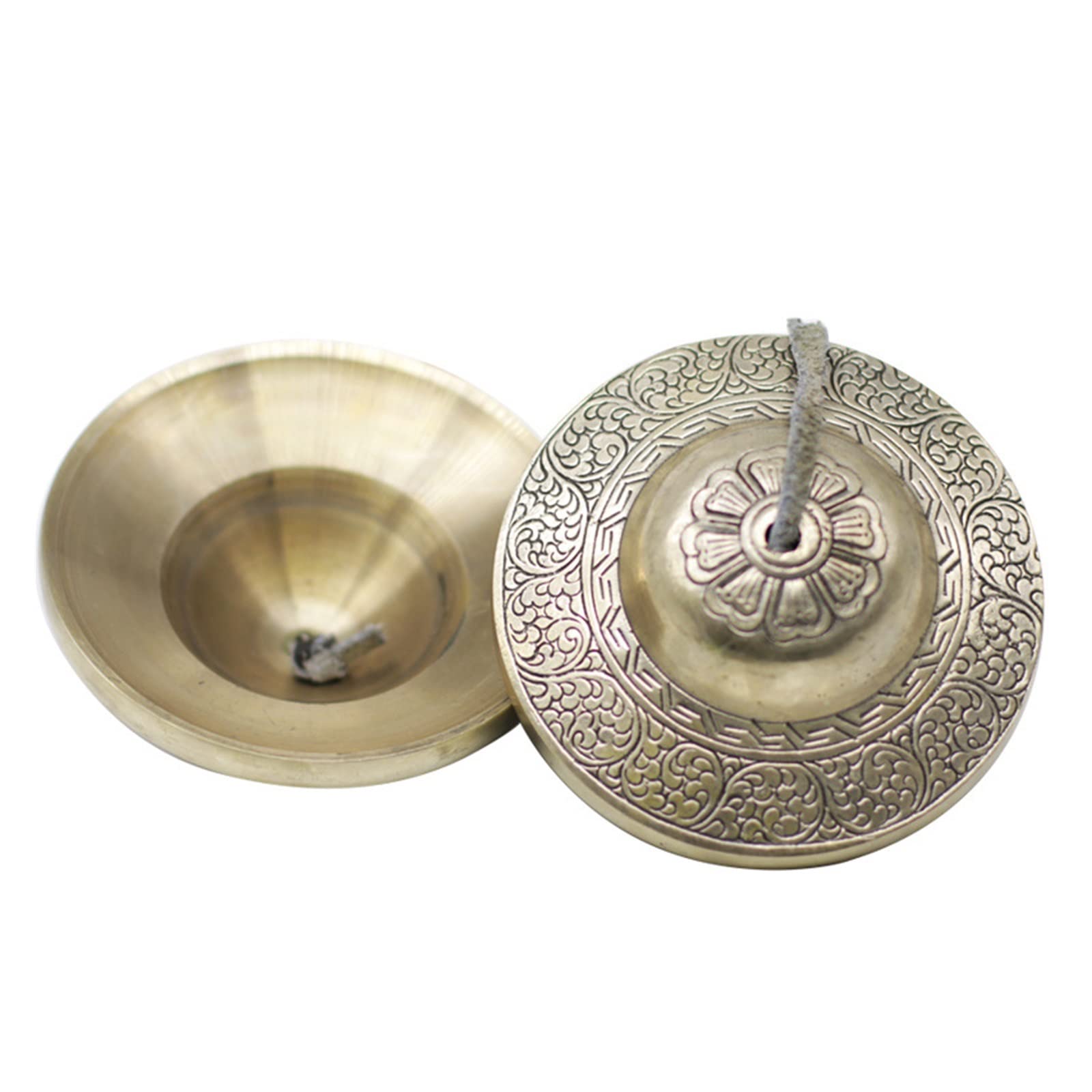 ZZZYW Nepal Handmade Touch Bell Sound Bowl Yoga Meditation Chanting Bowl Brass Chime Handicraft Music Therapy Tibetan Singing Bowl (Color : Cupronickel)