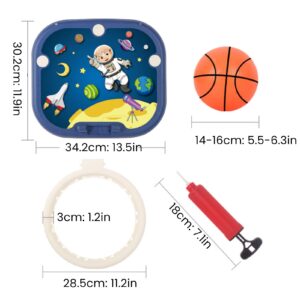 Mini Basketball Hoop with Balls,Indoor Basketball Hoop Set Foldable Wall Mounted Suction Cup Fixing Mini Basketball Board Net for Toddler(blue)