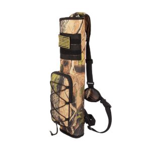 RZAHUAHU Archery Quiver for Arrows Multi-Function Back with Molle System Tactical Arrow Holder Archery Bag Accessories and Pockets for Hunting Shooting Target Practice