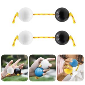 aslatuas rhythmic ball kashaka instrument, two pair abs kashaka music egg shakers, double gourd, easy to play for adults and teenagers at parties, shows (black white)