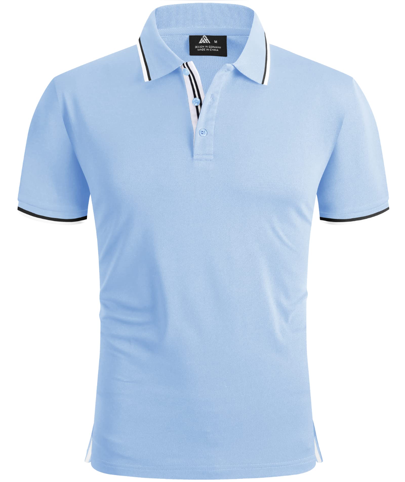 SECOOD Baby Blue Polo Shirts for Men Dry Golf Shirts Moisture Wicking Athletic Shirts for Outdoor