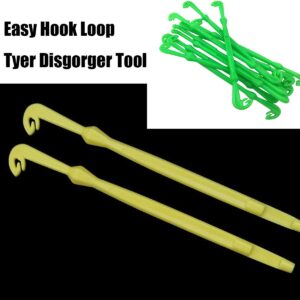 baixikly 4 Pcs Easy Hook Loop Tyer Disgorger Tool Plastic Hook Disgorger Set Tie Fast Knot Tying Tool for Fly Fishing Yellow Green