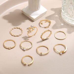 choice of all Stackable Rings Set for Women Gifts Trendy Stuff Gold Stackable Moon Star Knuckle Rings Boho Rings Cute Stuff Stocking Stuffers for Women Christmas Gifts 2024