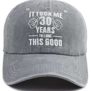 Gsspvii 30th Birthday Gifts for Women Men, 1994 Happy 30 Years Anniversary Decorations Hats, Funny 30 Birthday Party Supplies Adjustable Cotton Embroidered Baseball Cap for Dad Mom Friends Coworkers