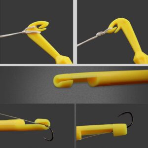 baixikly 4 Pcs Easy Hook Loop Tyer Disgorger Tool Plastic Hook Disgorger Set Tie Fast Knot Tying Tool for Fly Fishing Yellow Green