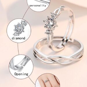 HONYAT Valentine's Day Ring Proposal Engagement Wedding Ring S925 Diamond Ring Gift