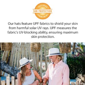 Wallaroo Hat Company – Women’s Tulum Fedora – UPF 50+ Sun Protection, Wide Brim Natural Fiber Sun Hat for Medium Crown Sizes – Sun-Smart Straw Hat for Beach Getaways and Outdoor Adventures (Natural)