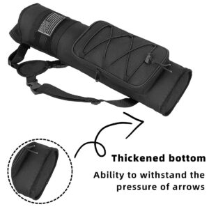 RZAHUAHU Archery Quiver for Arrows Multi-Function Back with Molle System Tactical Arrow Holder Archery Bag Accessories and Pockets for Hunting Shooting Target Practice