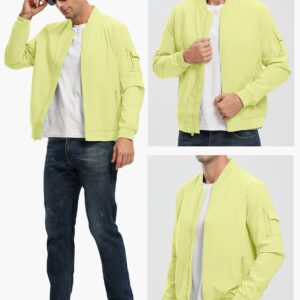 Rdruko Men's Lightweight Bomber Jacket Casual Stylish Fashion Coat Windbreaker(Lemon, US M)